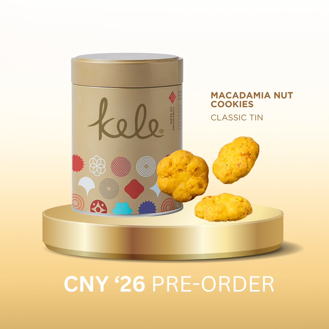 KELE CNY '26 PRE-ORDER : Macadamia Nut Cookies (in Matte Gold Tin)
