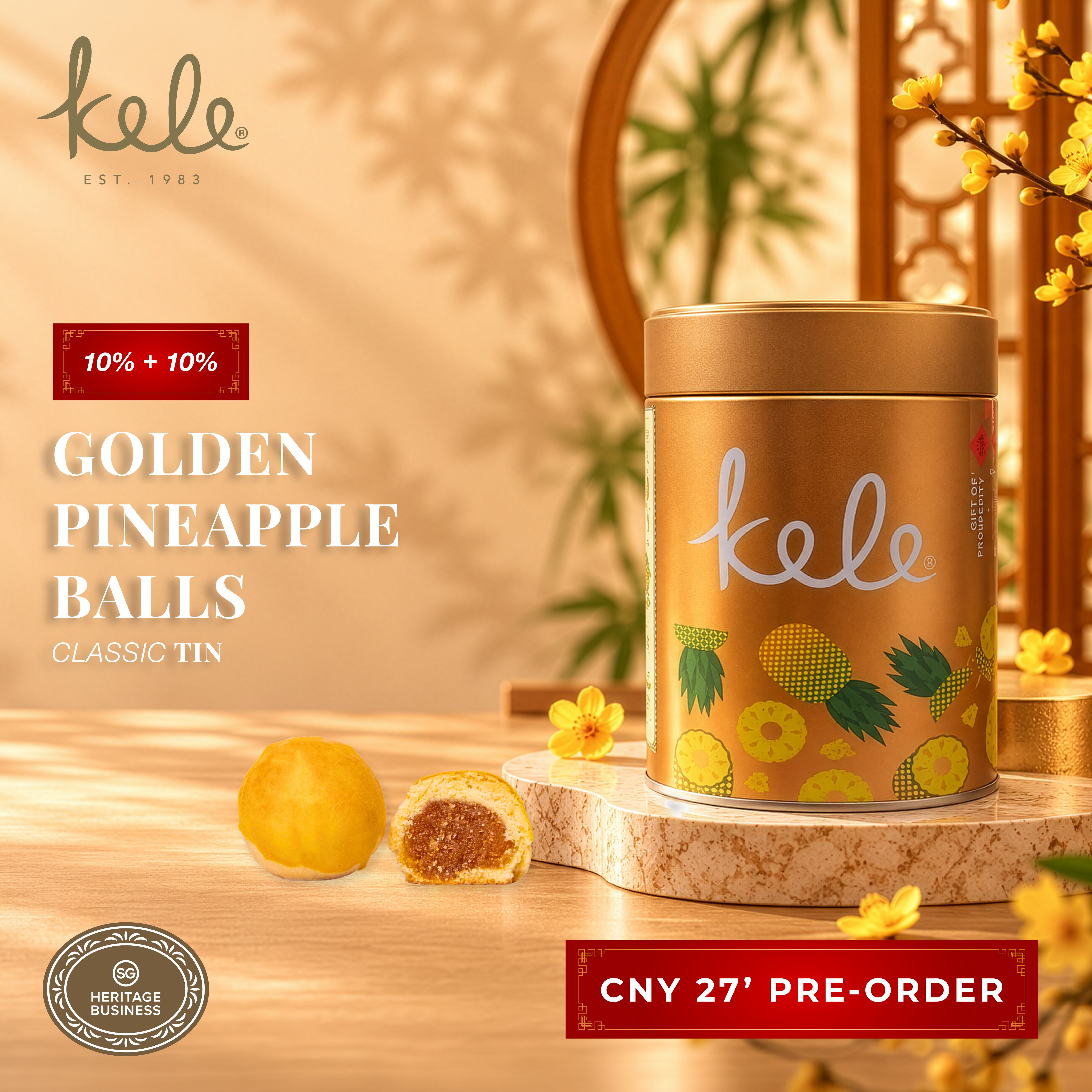 CNY 27' PRE-ORDER : Golden Pineapple Balls (Classic Tin)