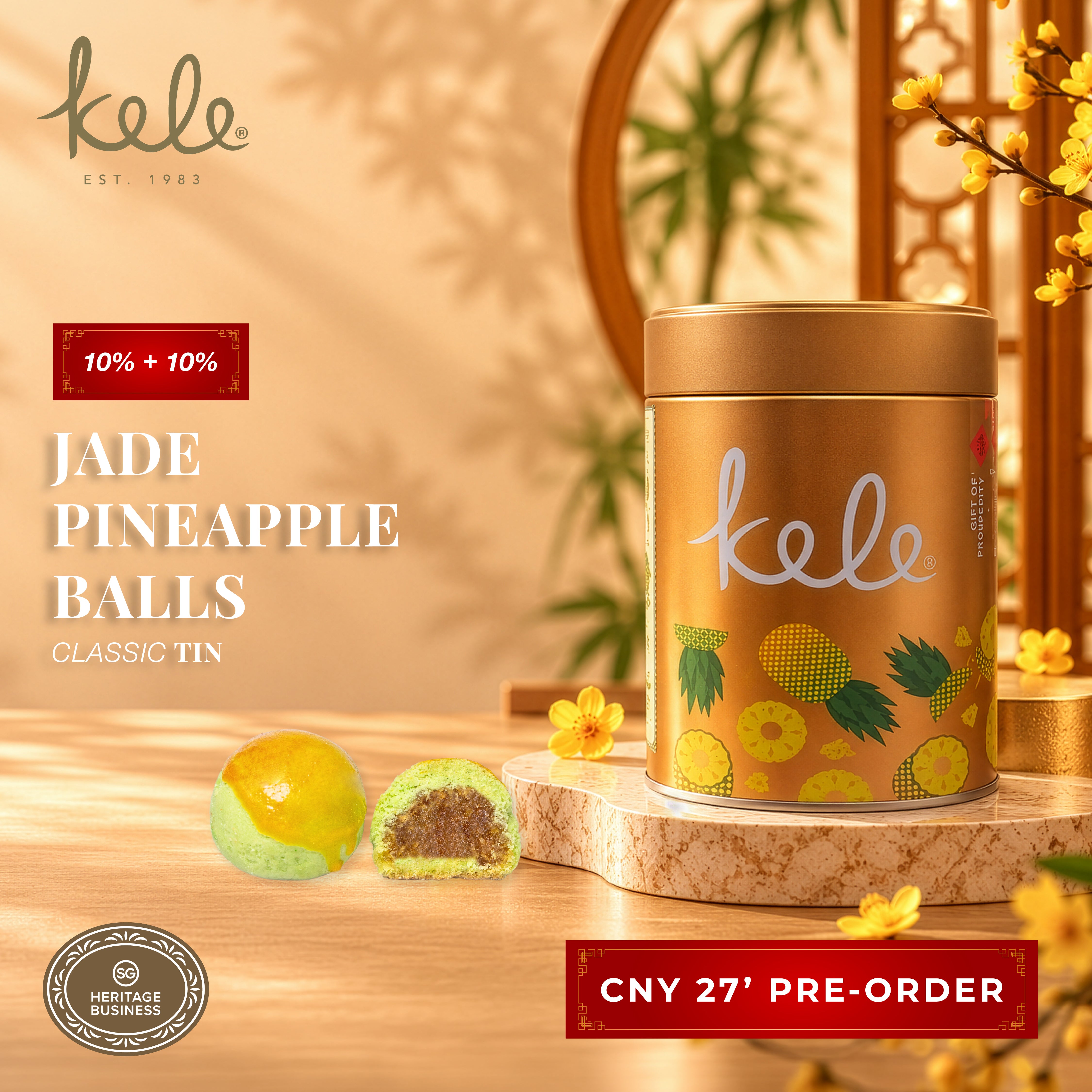 CNY 27' PRE-ORDER : Jade Pineapple Balls (Classic Tin)