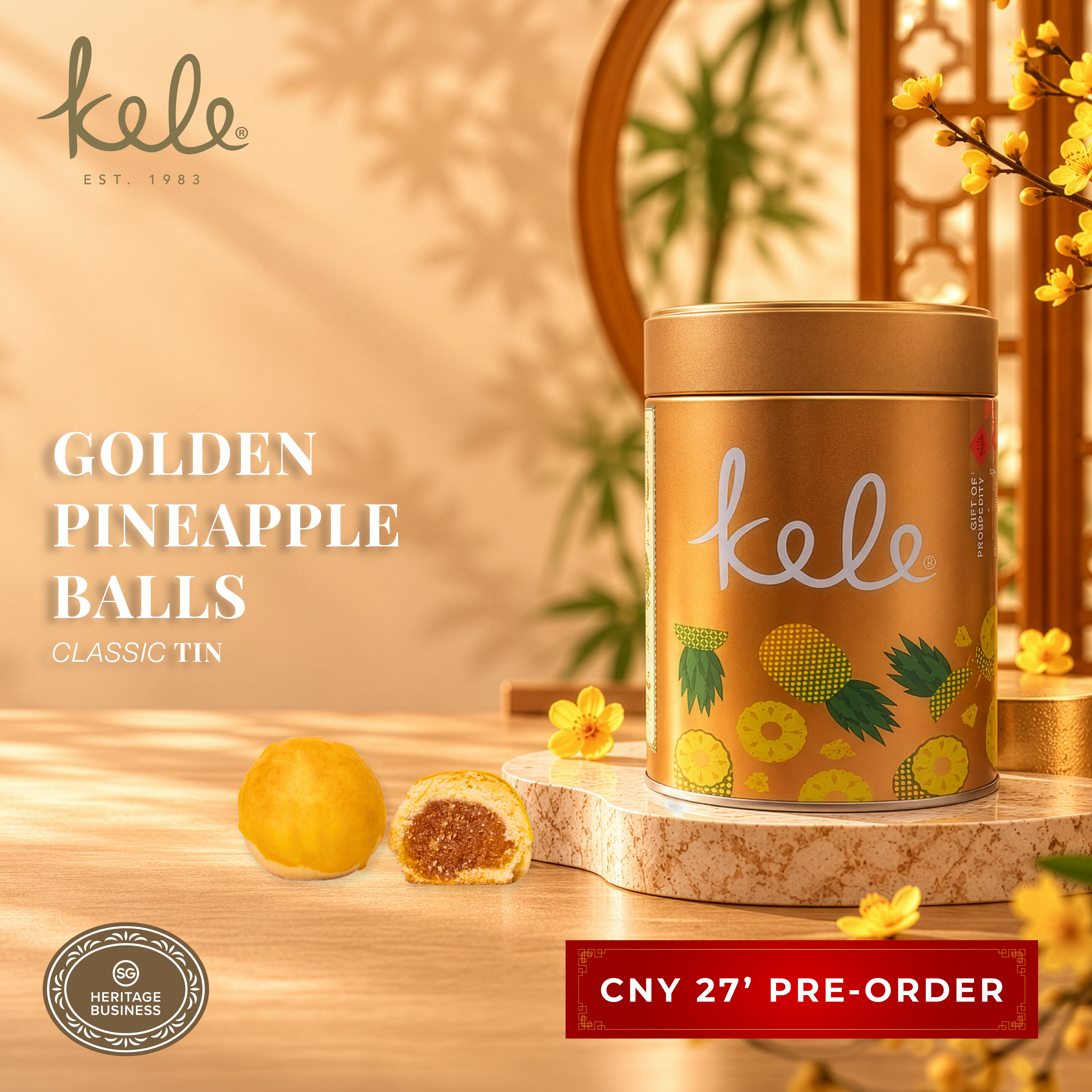 CNY 27' PRE-ORDER : Golden Pineapple Balls (Classic Tin)
