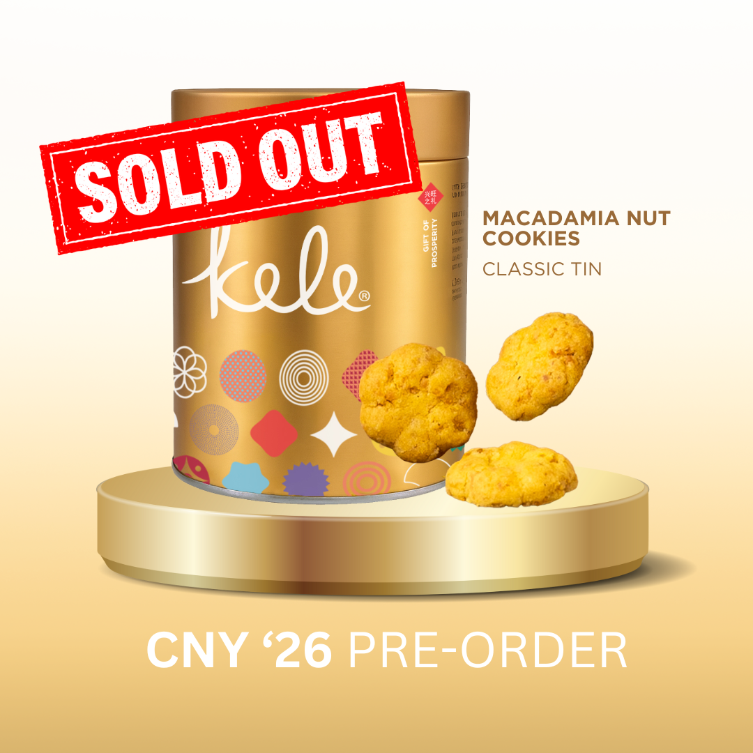 KELE CNY '26 PRE-ORDER : Macadamia Nut Cookies (in Matte Gold Tin)