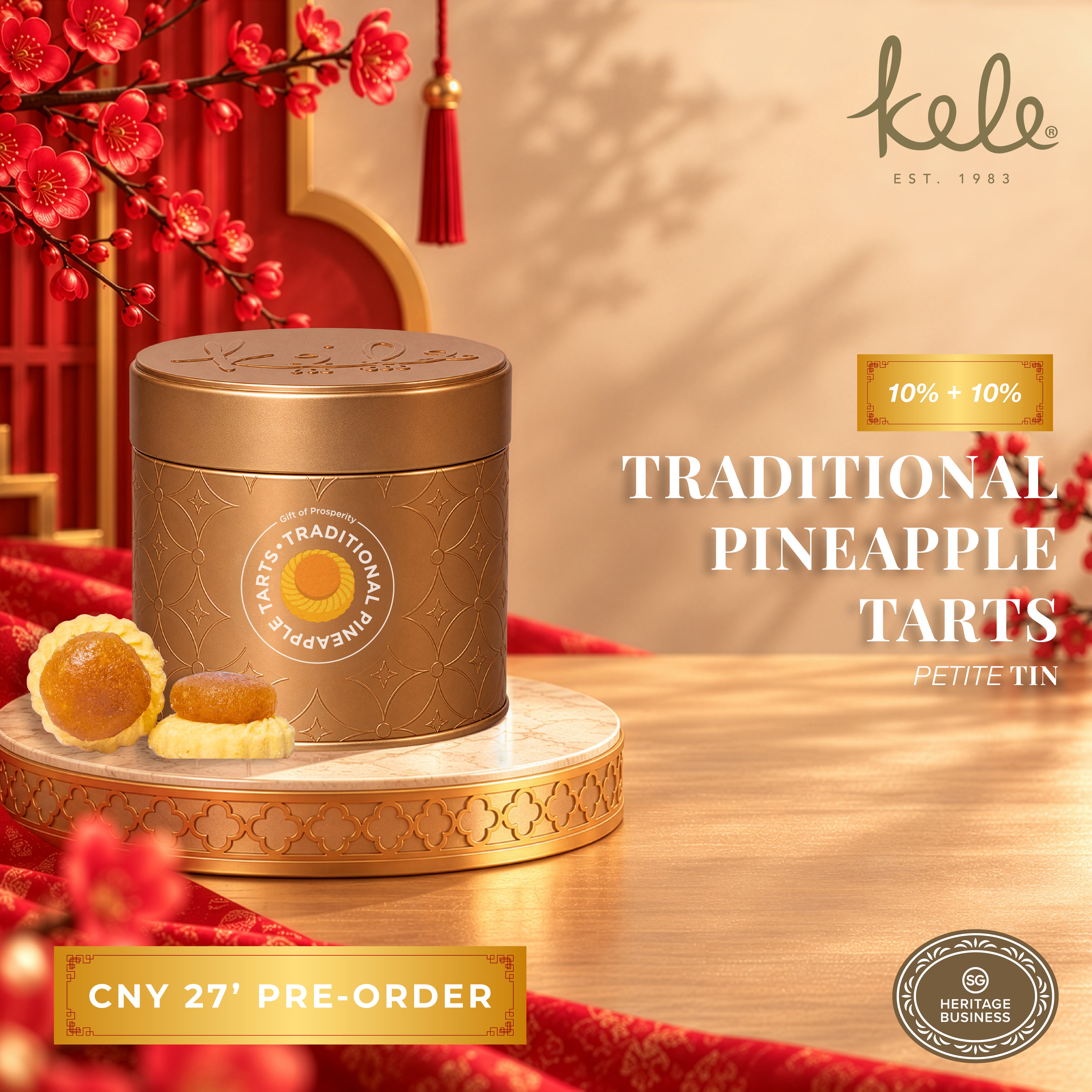 CNY 27' PRE-ORDER : Traditional Pineapple Tarts (Petite Tin)