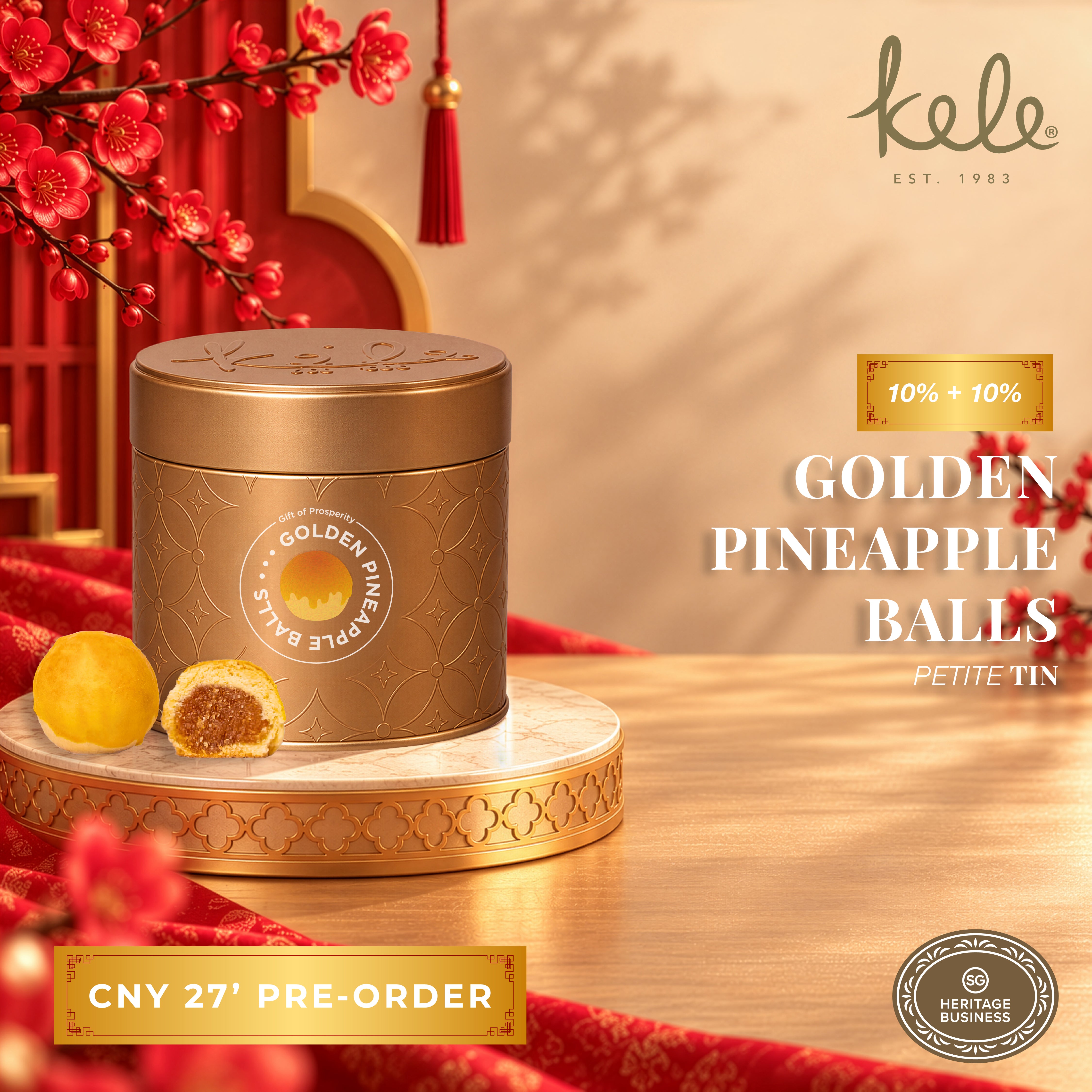 CNY 27' PRE-ORDER : Golden Pineapple Balls (Petite Tin)