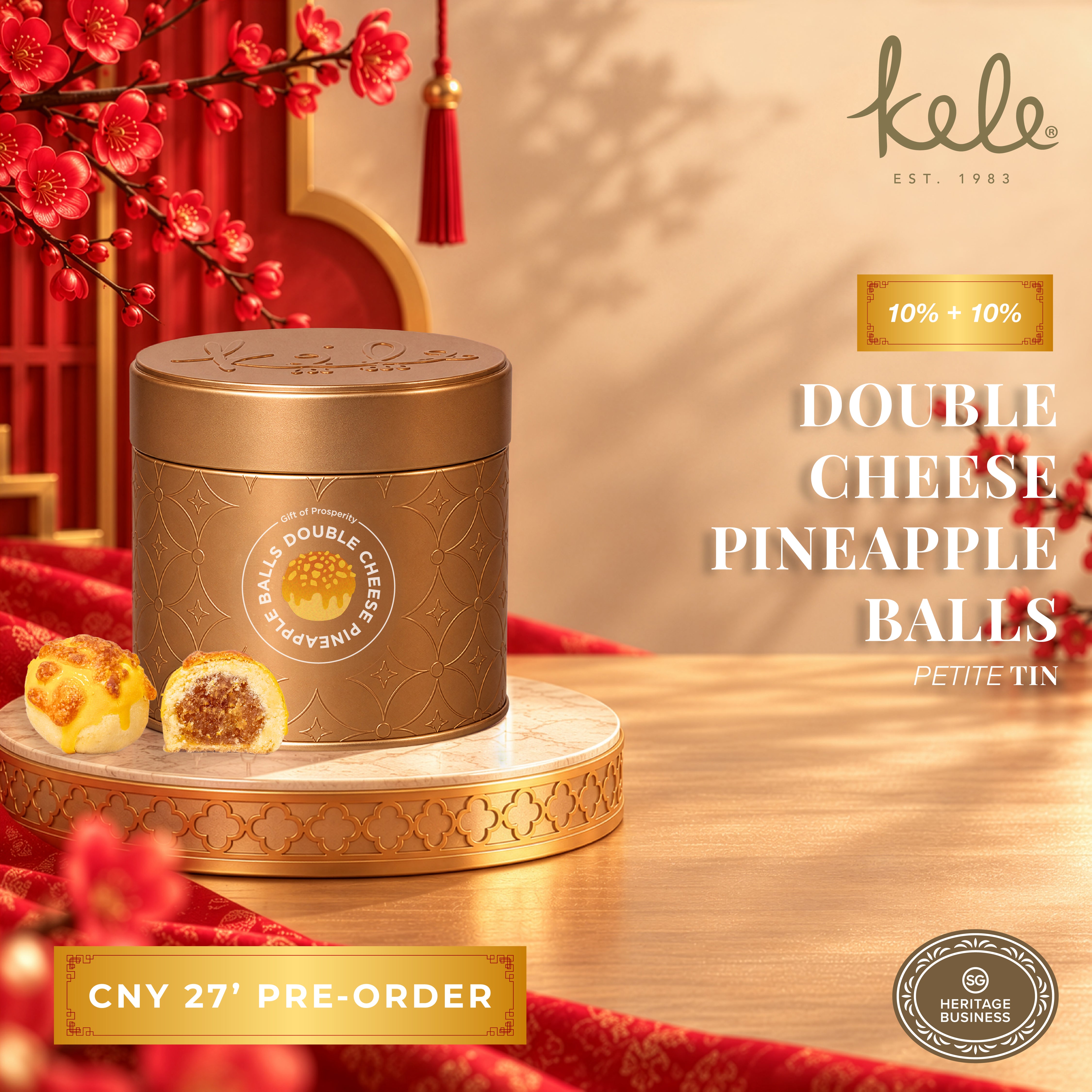 CNY 27' PRE-ORDER : Double Cheese Pineapple Balls (Petite Tin)