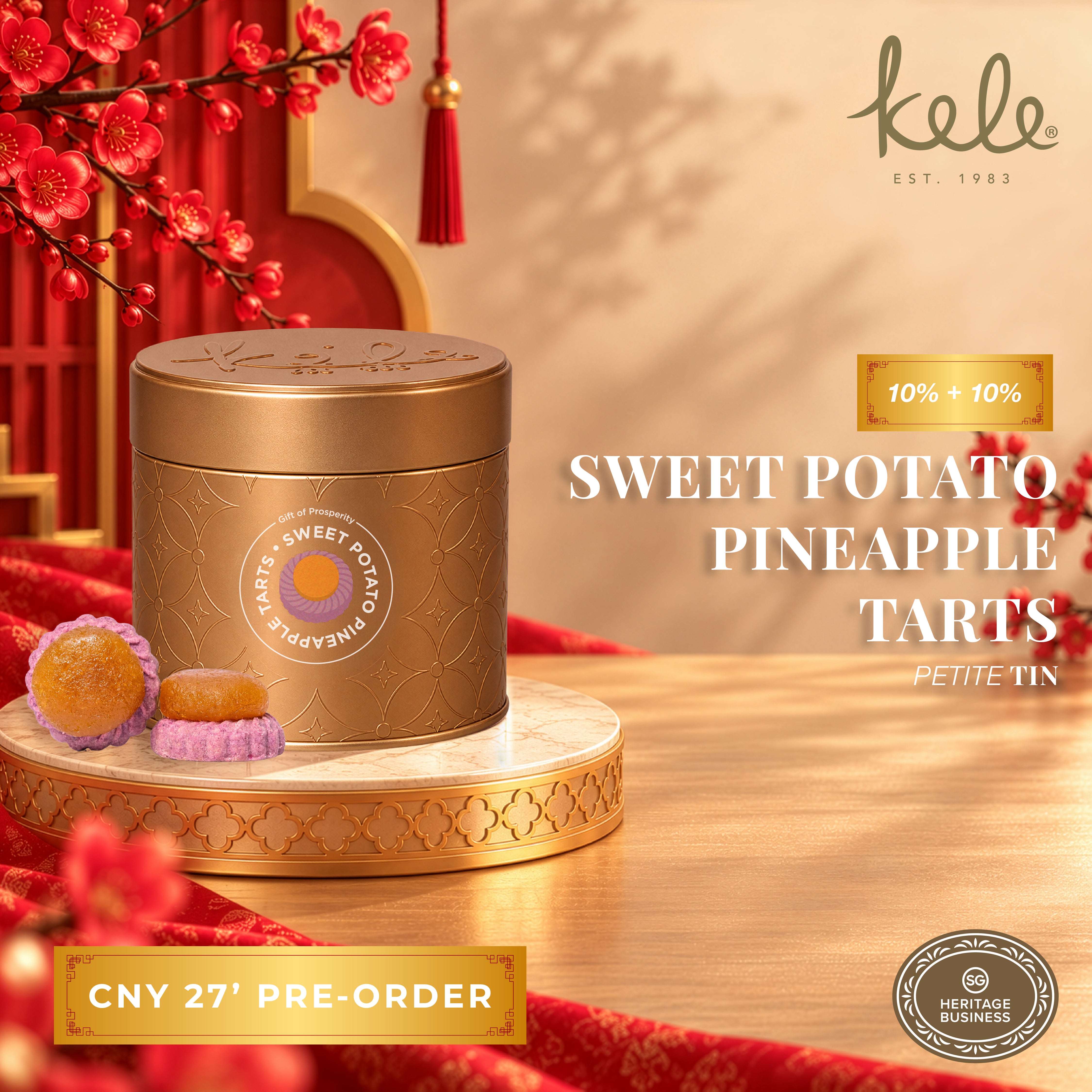 CNY 27' PRE-ORDER : Sweet Potato Pineapple Tarts (Petite Tin)