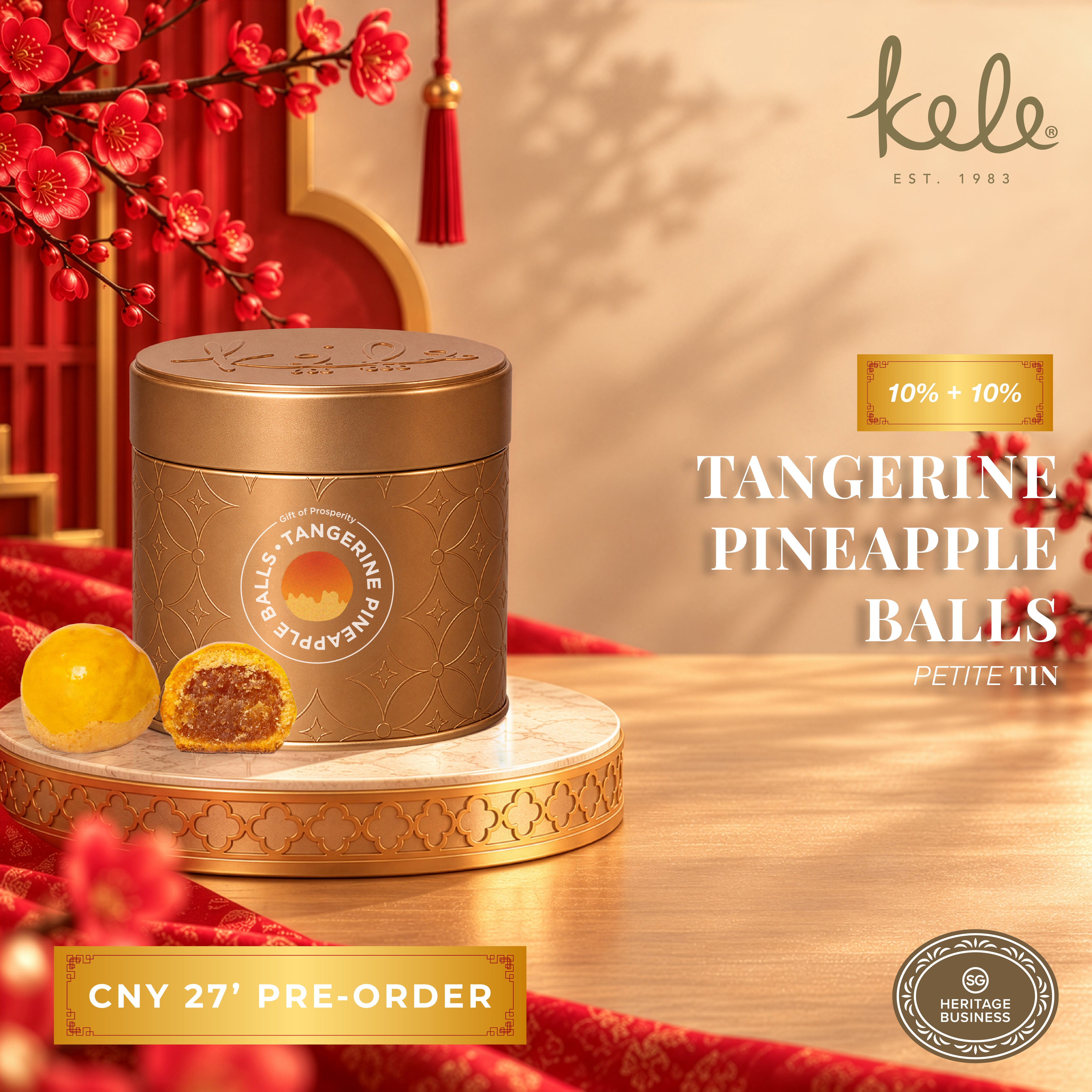 CNY 27' PRE-ORDER : Tangerine Pineapple Balls (Petite Tin)