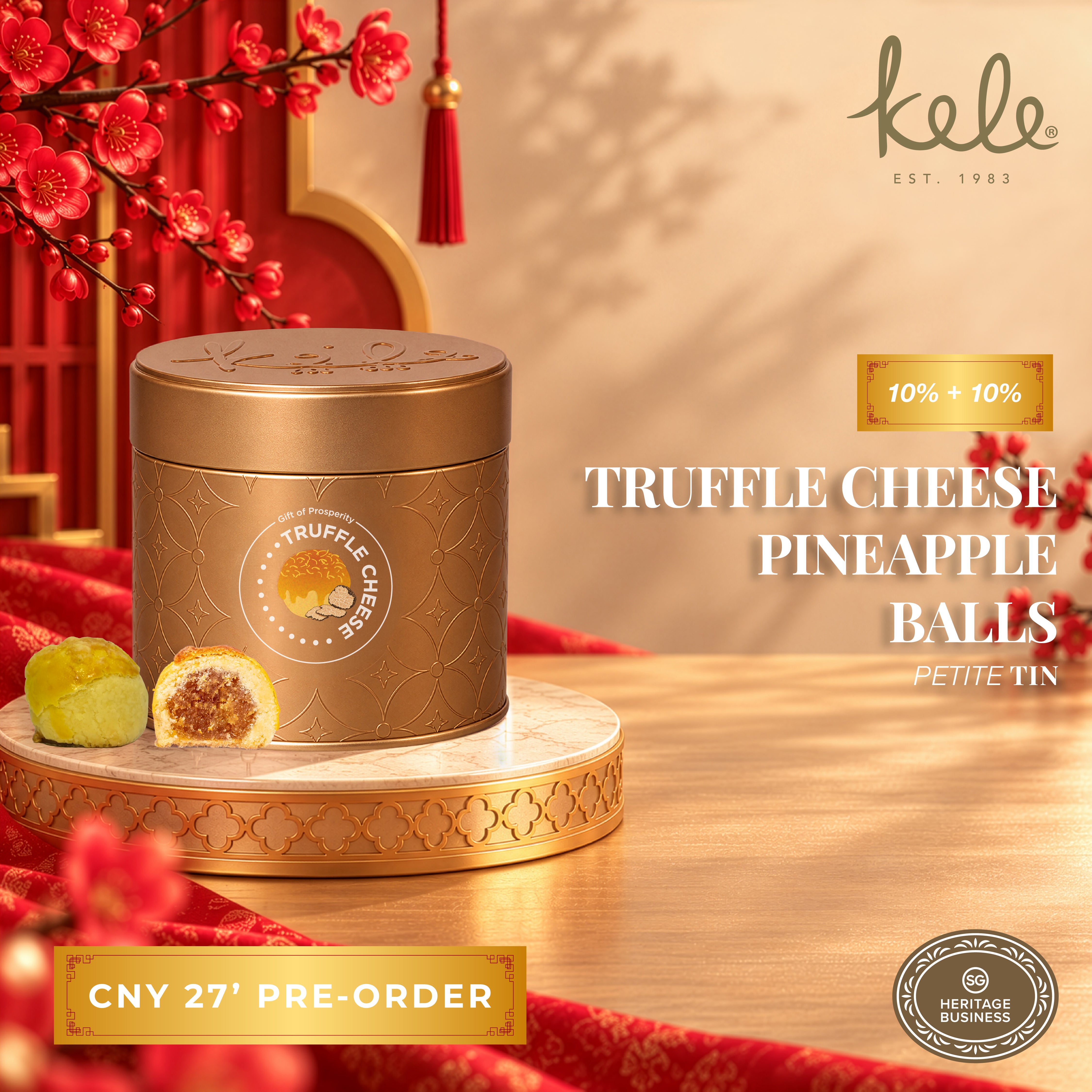 CNY 27' PRE-ORDER : Truffle Cheese Pineapple Balls (Petite Tin)