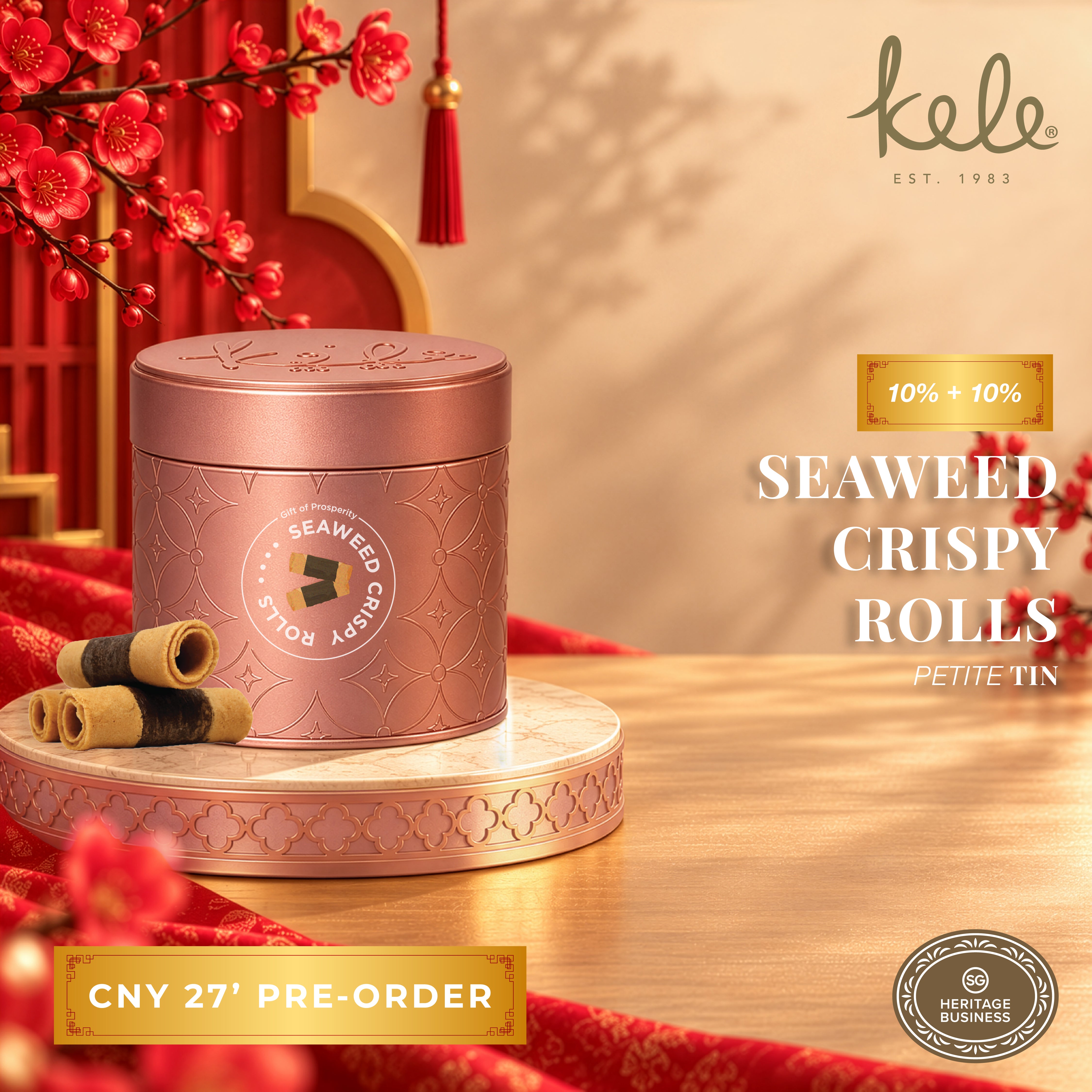 CNY 27' PRE-ORDER : Seaweed Crispy Rolls (Petite Tin)